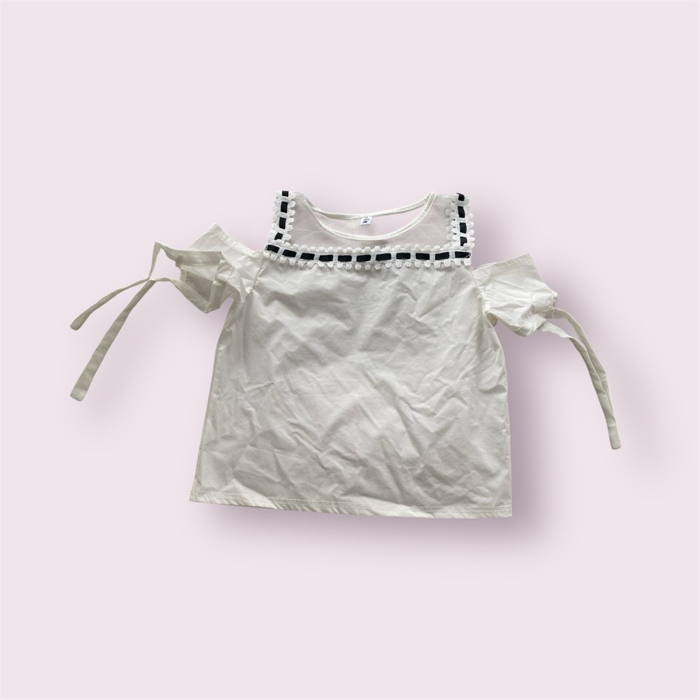 White Cold Shoulder Top